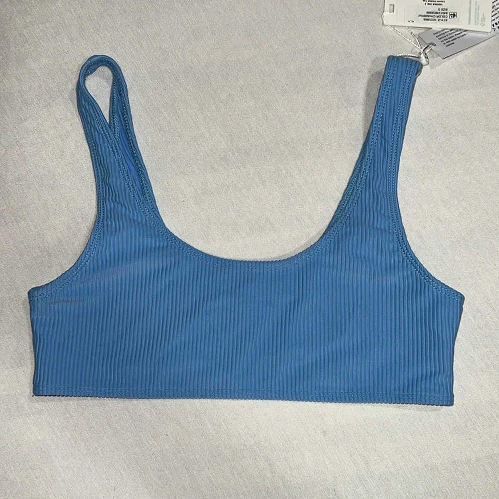 Frankies Bikinis Conner Ribbed Bikini Top, S